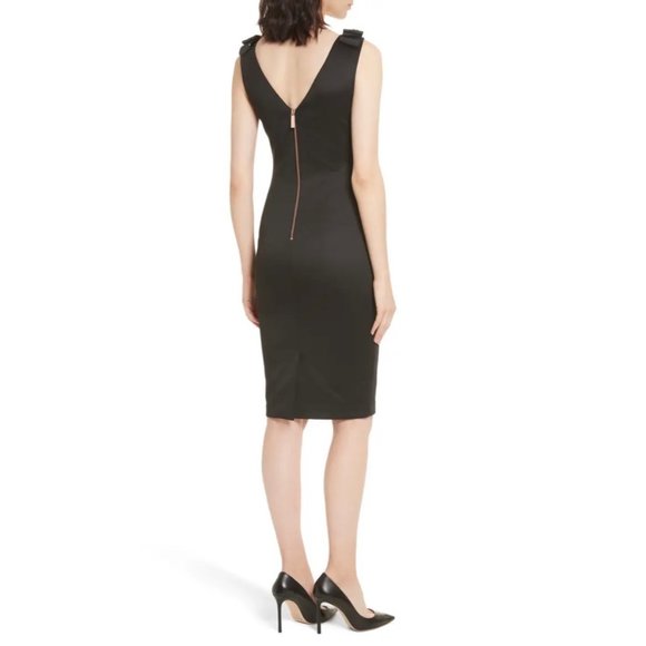 Ted Baker Black Satin Midi Dress - Picture 6 of 7